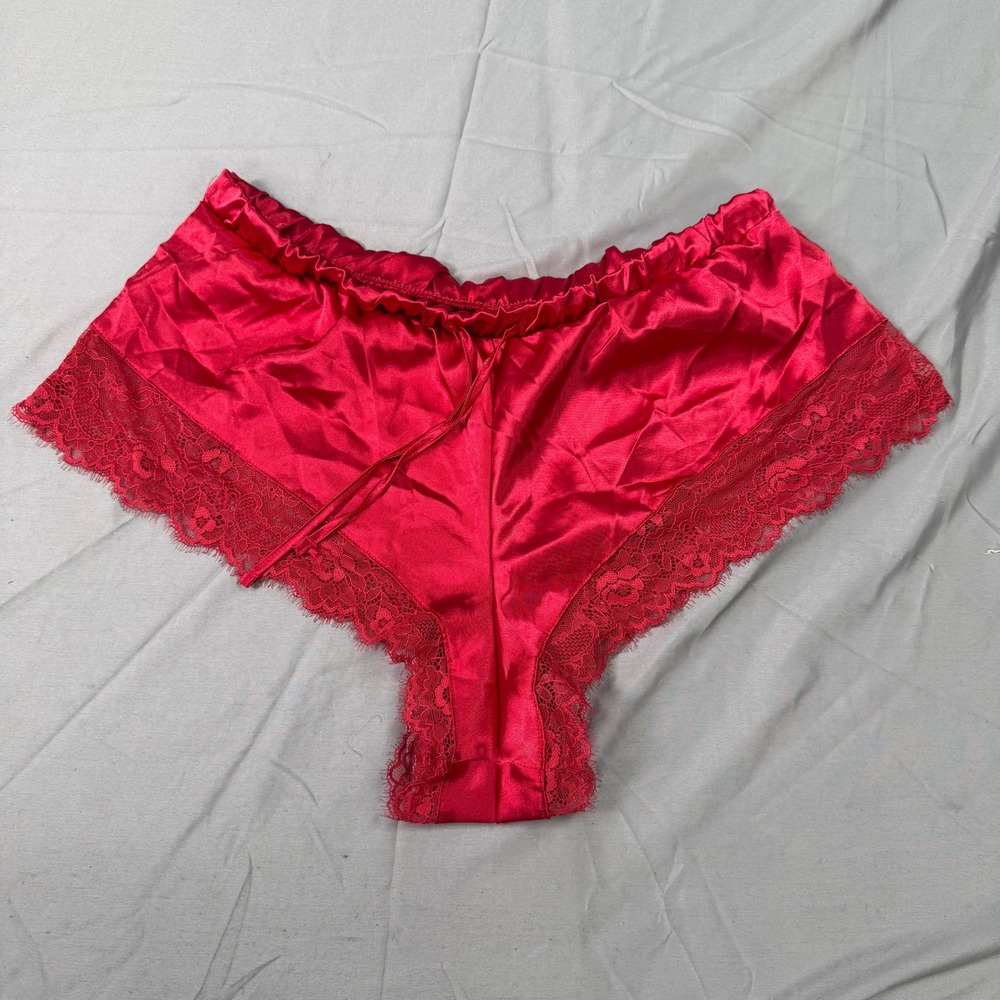 Be Wicked Red Satin Lace Trim Tap Pants Sleep Shorts Style 1866 Plus Size 2X